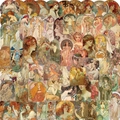 60 αυτοκόλλητα vintage Art Nouveau Alphonse Mucha για ημερολόγια και διακόσμηση - Βίντατζ Στυλ Alphonse Mucha
