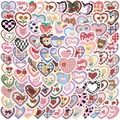 100pcs heart-shaped cartoon stickers for DIY scrapbooking and notebook decoration - Colorful Heart Style
