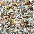 50-piece set of waterproof pixel art animal stickers for laptops and guitars - Mosaic Animal