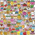 Lot de 100 autocollants imperméables mignons fruits et aliments pour déco PC et guitare - Fruits Et Nourriture