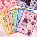 Set di adesivi decorativi anime girl in 6 colori per journaling e decorazioni DIY - Serie Ragazza Cardamomo (Stile Misto)