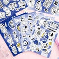 Cartoon DIY sticker set featuring Mimi cat and dog friend in various daily life scenes - Mimi And Dog Friend Series (8 Styles Random)