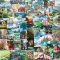 60pcs anime landscape waterproof stickers for laptop and luggage decoration - Default