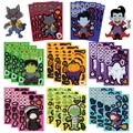 8 Halloween DIY Make-a-Face sticker sheets with werewolf, ghost, and pumpkin characters - Halloween Characters Assorted