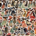 Lot de 50 stickers sorcière vintage imperméables pour décorer ordinateur et guitare - Dessins de Sorcière Version Q Assortis