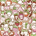 Set di 50 adesivi impermeabili con verdure cartoon per laptop, chitarra e bagagli fai-da-te - Bambola di Verdura