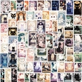 Cute cartoon cat tarot stickers for laptop guitar luggage decoration with 78 unique designs - Cat Tarot Theme