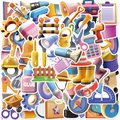 50pcs 3D waterproof tool doodle stickers for laptops and guitars with colorful DIY designs - 3D Tool Sticker Style