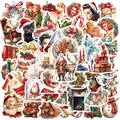 50 adesivi natalizi vintage per decorazione fai da te di laptop chitarra e bagagli - Collezione Vintage di Natale