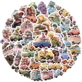 Lot de 50 stickers de voiture 3D style dessin animé pour décoration de bagages - Série de Voyage en Voiture de Dessin Animé