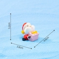 Mini resin Santa figurine with pink gift box for Christmas micro landscape decor, 3.2cm high - No. 18 Holding Large Gift Box
