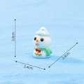 Miniature Christmas snowman ornament with green scarf and blue hat on sand base - No. 8 Big-Eyed Snowman