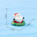 Mini Santa Claus ornament with green Christmas wreath base for holiday micro landscapes - No. 17 Santa with Swim Ring