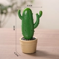 Nordic style green resin cactus ornament in beige pot, size 16cm height for home decor - 16cm Cactus