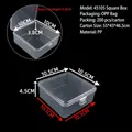 Transparent PP square storage box for small parts with 10.5x10.5x4.5cm dimensions - 45105 Square Box (10.5*10.5*4.5cm)