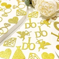 Gold glitter confetti with I Do, heart, and cupid shapes for wedding party decoration - Gold Diamond Wedding Theme