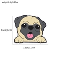 Cartoon Pug metal dog badge brooch for bags with dimensions 3.6cm by 3.5cm and 6.6g weight - Pug Style (XZ3622-1)