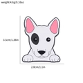 Cartoon Bull Terrier enamel pin accessory for bags with size and weight dimensions - Bull Terrier Style (XZ3622-2)