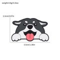 Cartoon zwart-wit hondenspeldje met roze tong, afmetingen 3,5 cm bij 2,2 cm - Zwart-wit Puppy Stijl (XZ3622-6)