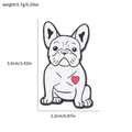 Schattige cartoon Franse Bulldog emaille speld met hart en productafmetingen - Franse Bulldog met Hart Stijl (XZ3622-10)