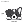 Emaille Border Collie speld met afmetingen 1.38x1.06 inch en gewicht van 5.1g - Border Collie Wink Stijl (XZ3622-12)
