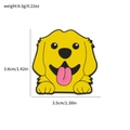 Leuke gele cartoon hond emaille speld badge afmeting 3,5cm bij 3,6cm groot - Golden Retriever Glurende Stijl (XZ3622-13)