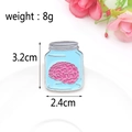 Pink brain in blue glass bottle enamel brooch pin, 3.2cm height quirky fashion badge - Brain in Jar Creative Style / Brain in Jar