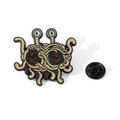 Broche de esmalte Monstruo de Espagueti Volador con forma de fideos y cierre negro - Monstruo de Espagueti Volador con Ojos