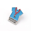 Blue enamel stethoscope medical scrub brooch with Superhero in Scrubs text engraving - Blue Silver Frame