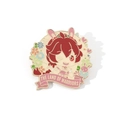 Soul Land enamel pin featuring cute anime girl with pink rabbit ears and gold trim - Xiao Wu