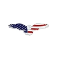 American flag bald eagle brooch badge with enamel finish and silver metal border - American Flag Eagle Style