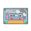 Pin's émaillé vintage cassette arc-en-ciel Hits 90s en vert menthe et rose pastel - Arc-en-ciel