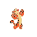 Detailed close-up of Tigger cartoon enamel pin with vibrant orange and gold plating - Orange Cartoon Striped Tiger Style (xz1602)