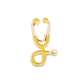 Broche stéthoscope médical dorée en émail jaune vif pour infirmières et médecins - Stéthoscope (XZ511) / Jaune d'Or