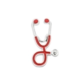 Broche stéthoscope en émail argenté avec cœur rouge pour médecins et infirmiers - Stéthoscope (XZ511) / Argent Rouge