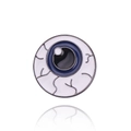 Blue eyeball enamel pin badge with realistic veins on a polished alloy metal base - Bloodshot Eyeball Style
