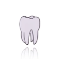 Human molar tooth anatomical enamel brooch pin in white and silver finish - Molar Tooth Style