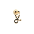 Broche stéthoscope médicale en or avec émail noir pour cadeau d'infirmière ou de docteur - Stéthoscope (XZ511) / Noir Doré