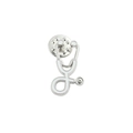Broche stéthoscope argentée avec émail blanc pour personnel médical et sacs à dos - Stéthoscope (XZ511) / Argent