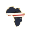 Afrika-Landkarten-Brosche mit Kap Verde-Flaggen-Design in vergoldetem Emaille - Kap Verde