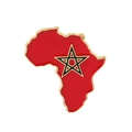 Anstecknadel in Afrika-Form mit marokkanischer Flagge in Rot und goldenem Stern - Marokko