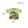 Cartoon sloth enamel pin in green shirt design, 45mm x 35mm size metal badge - Green Sloth Pattern T-shirt Style (xz1995)