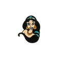 Cartoon Princess Jasmine enamel pin badge in gold and teal for bags and clothing - Lake Blue Headband Exotic Girl Style (xz2031)