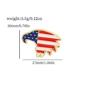 Eagle head enamel brooch with American flag pattern and gold metal edges, 27mm wide - Eagle Head Style (XZ2214-5)
