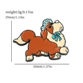 Cute cartoon enamel dog brooch with dimensions 29mm height and 35mm width on white background - Blue Ruffled Hat Cartoon Dog Style (xz2024)