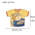 Spilla smaltata Clawhauser cartone animato su t-shirt gialla, misura 45mm x 35mm - Stile maglietta polizia leopardo cartone animato (XZ1997)