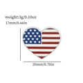 Heart-shaped USA flag enamel lapel pin with size and weight specifications on white background - Heart Flag Style (XZ2214-1)
