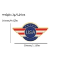 USA flag style pilot wings enamel pin in red white and blue with size measurements - Winged USA Style (XZ2214-3)
