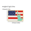 Rectangle enamel pin with US flag and Statue of Liberty silhouette, 27mm x 19mm size - Statue of Liberty Rectangular Style (XZ2214-4)