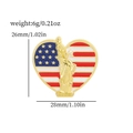 Spilla a cuore bandiera USA con Statua della Libertà e incisione di New York - Stile Cuore Statua della Libertà (XZ2214-7)